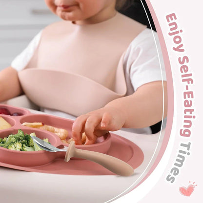 Cartoon Stainless Steel Kids' Cutlery Set with Spoon and Fork in Rose Colour