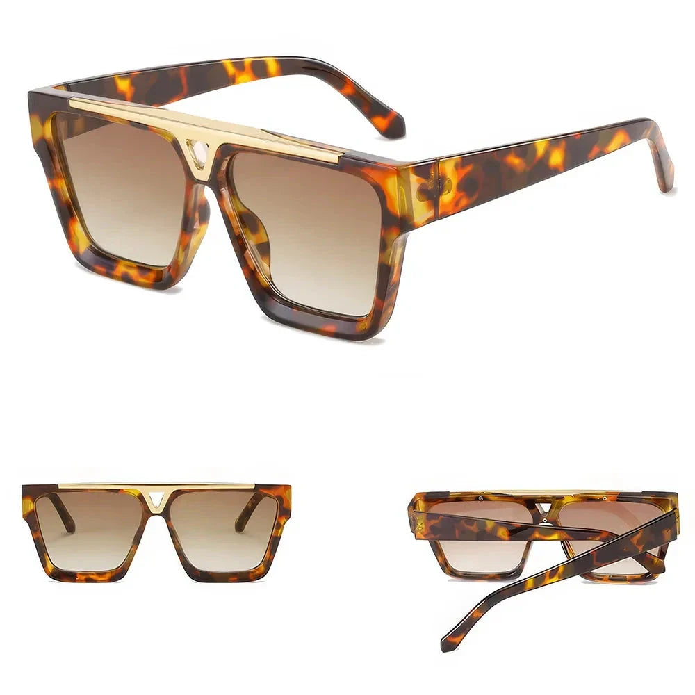 Gradient Lens Shield Sunglasses with a sleek metal frame and trendy gradient lenses