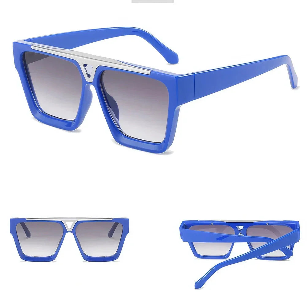 Gradient Lens Shield Sunglasses with a sleek metal frame and trendy gradient lenses