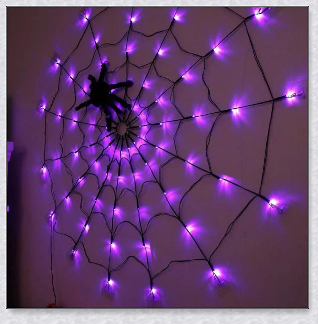 Invobrite Halloween Spider 80LED with 8 light modes, remote control, and lifelike spider design