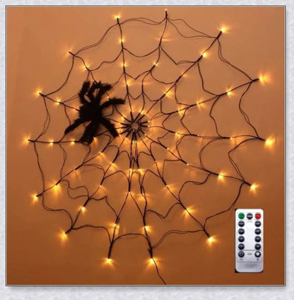 Invobrite Halloween Spider 80LED with 8 light modes, remote control, and lifelike spider design