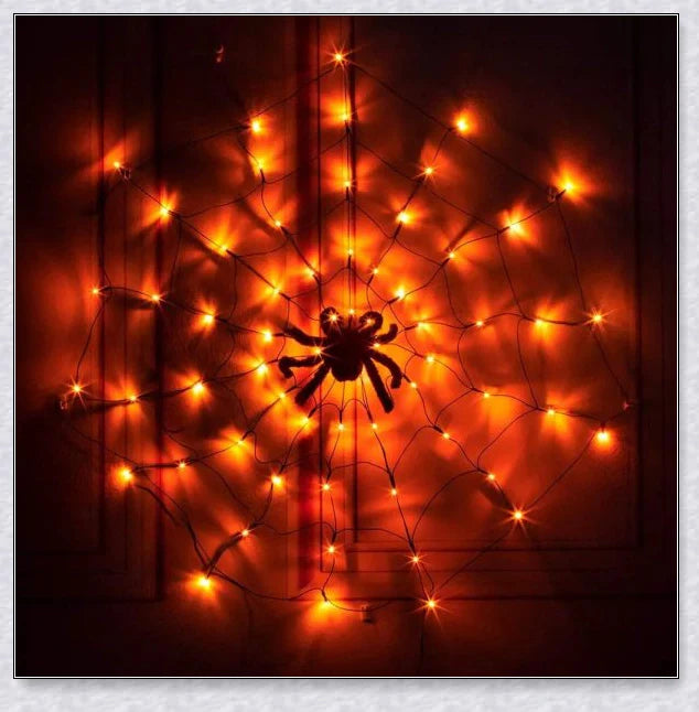 Invobrite Halloween Spider 80LED with 8 light modes, remote control, and lifelike spider design