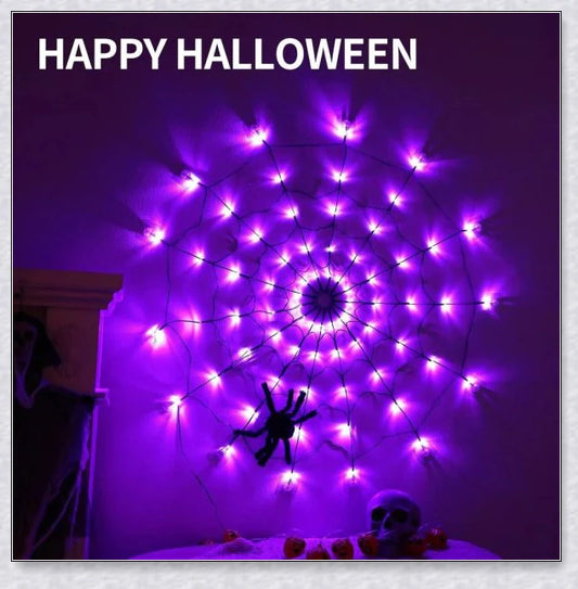 Invobrite Halloween Spider 80LED with 8 light modes, remote control, and lifelike spider design