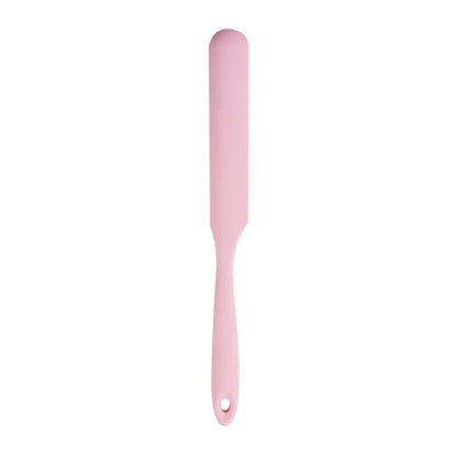 A vibrant red silicone baking spatula with an ergonomic handle and double-sided arc design, perfect for a variety of cooking and baking tasks.