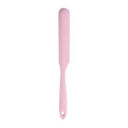 A vibrant red silicone baking spatula with an ergonomic handle and double-sided arc design, perfect for a variety of cooking and baking tasks.