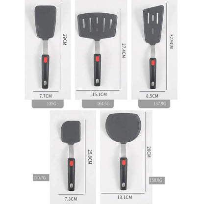 High-temperature resistant silicone spatula with stainless steel core for versatile cooking tasks