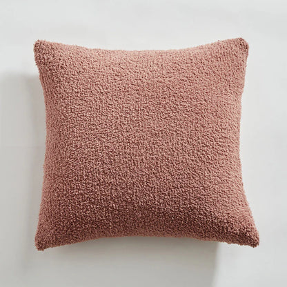 Cosy plush sofa cushion cover made of soft and fluffy microfibre material in a solid yellow colour