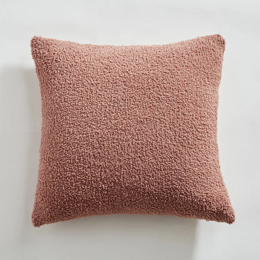 Cosy plush sofa cushion cover made of soft and fluffy microfibre material in a solid yellow colour