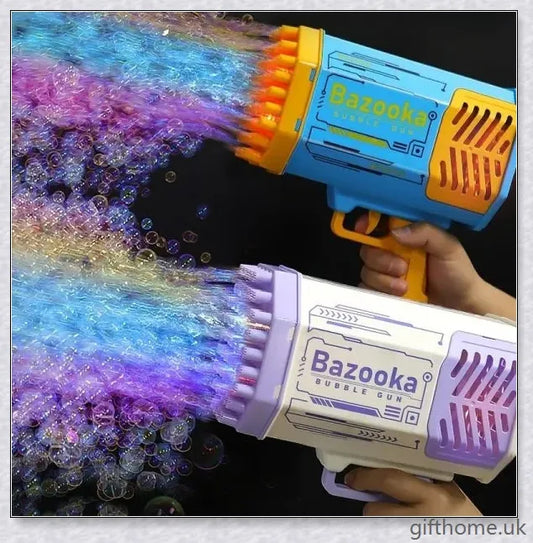 Bubble Blower Machine with 69 Holes and Colourful LED Lights - Automatic Soap Bubble Maker Toy