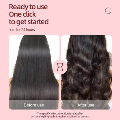 2-in-1 Automatic Hair Curler and Straightener with ceramic plates, rapid heating, and digital temperature control