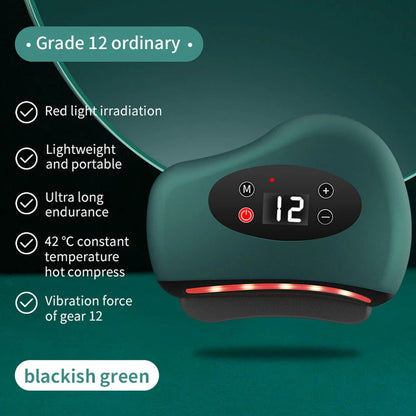Trendha Electric Gua Sha Facial Massager with 12 Vibration Levels, Heated Massage, and Red Light Therapy