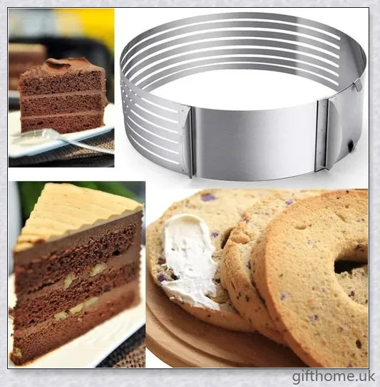 Adjustable stainless steel cake slicer for precise, even cake cutting and dessert portioning