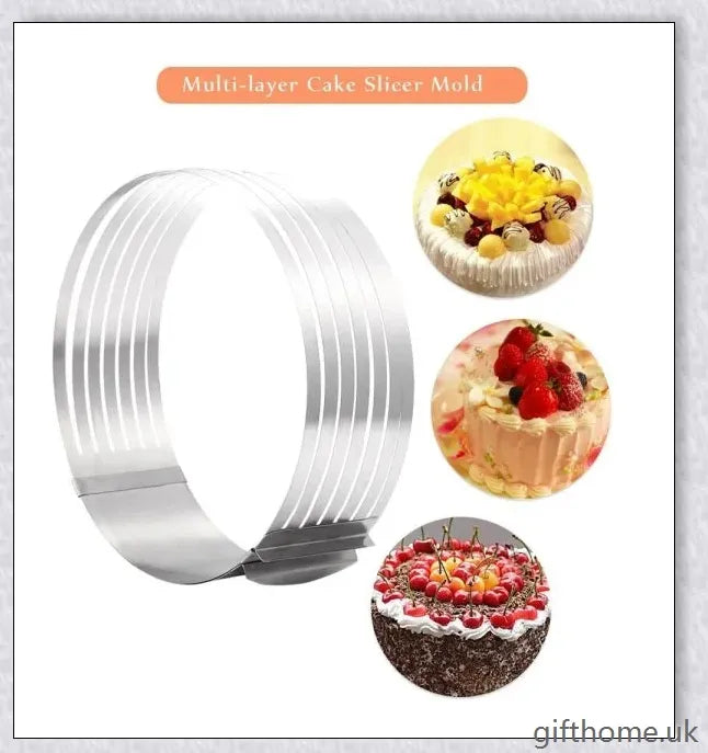 Adjustable stainless steel cake slicer for precise, even cake cutting and dessert portioning