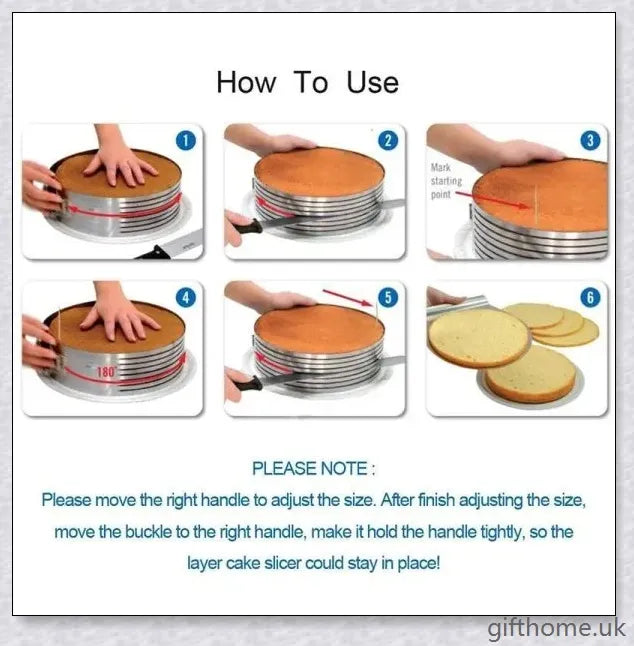 Adjustable stainless steel cake slicer for precise, even cake cutting and dessert portioning