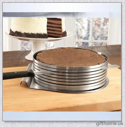 Adjustable stainless steel cake slicer for precise, even cake cutting and dessert portioning