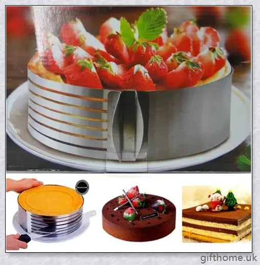 Adjustable stainless steel cake slicer for precise, even cake cutting and dessert portioning