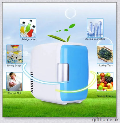 A compact and versatile car refrigerator with cooling and warming capabilities, perfect for British road trips and outdoor adventures.