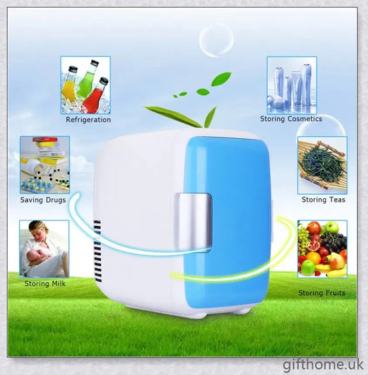 A compact and versatile car refrigerator with cooling and warming capabilities, perfect for British road trips and outdoor adventures.