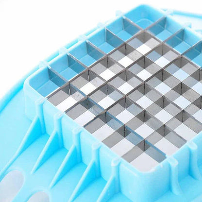 High-quality kitchen potato cutter with stainless steel blades and ABS plastic body for efficient and consistent potato slicing