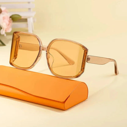 Oversized square sunglasses for women with gradient lenses and premium plastic frames