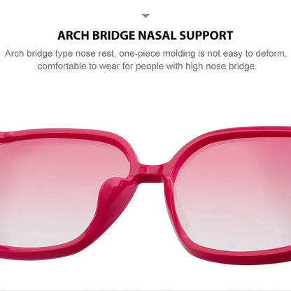 Oversized square sunglasses for women with gradient lenses and premium plastic frames