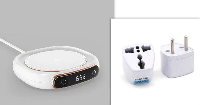 Sleek cordless coffee mug warmer keeps hot drinks at perfect temperature for hours