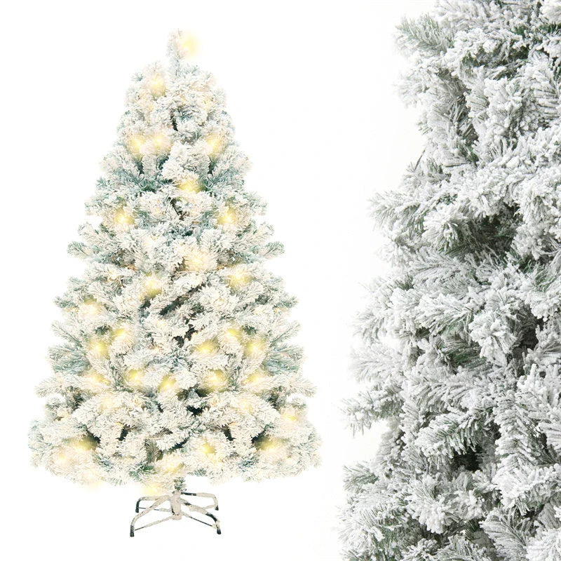 Premium artificial Christmas tree with realistic snow-like accents, providing a captivating winter wonderland effect for your holiday decor