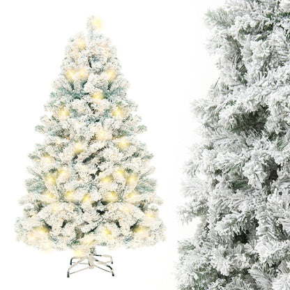 Premium artificial Christmas tree with realistic snow-like accents, providing a captivating winter wonderland effect for your holiday decor