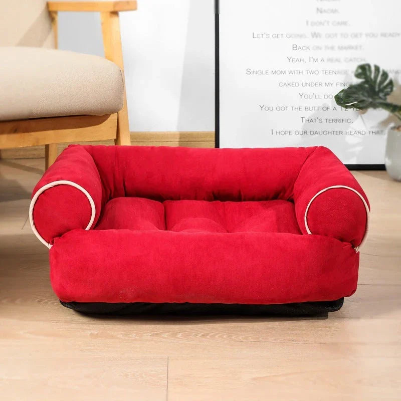 A cosy and plush dog sofa bed with high-elastic PP cotton padding for ultimate comfort and relaxation.
