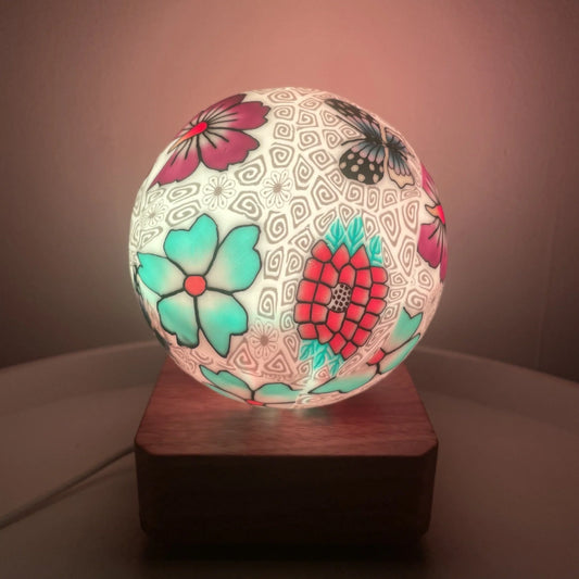 USB Plug-In LED Glass Ball Lamp with adjustable warm light and RGB options