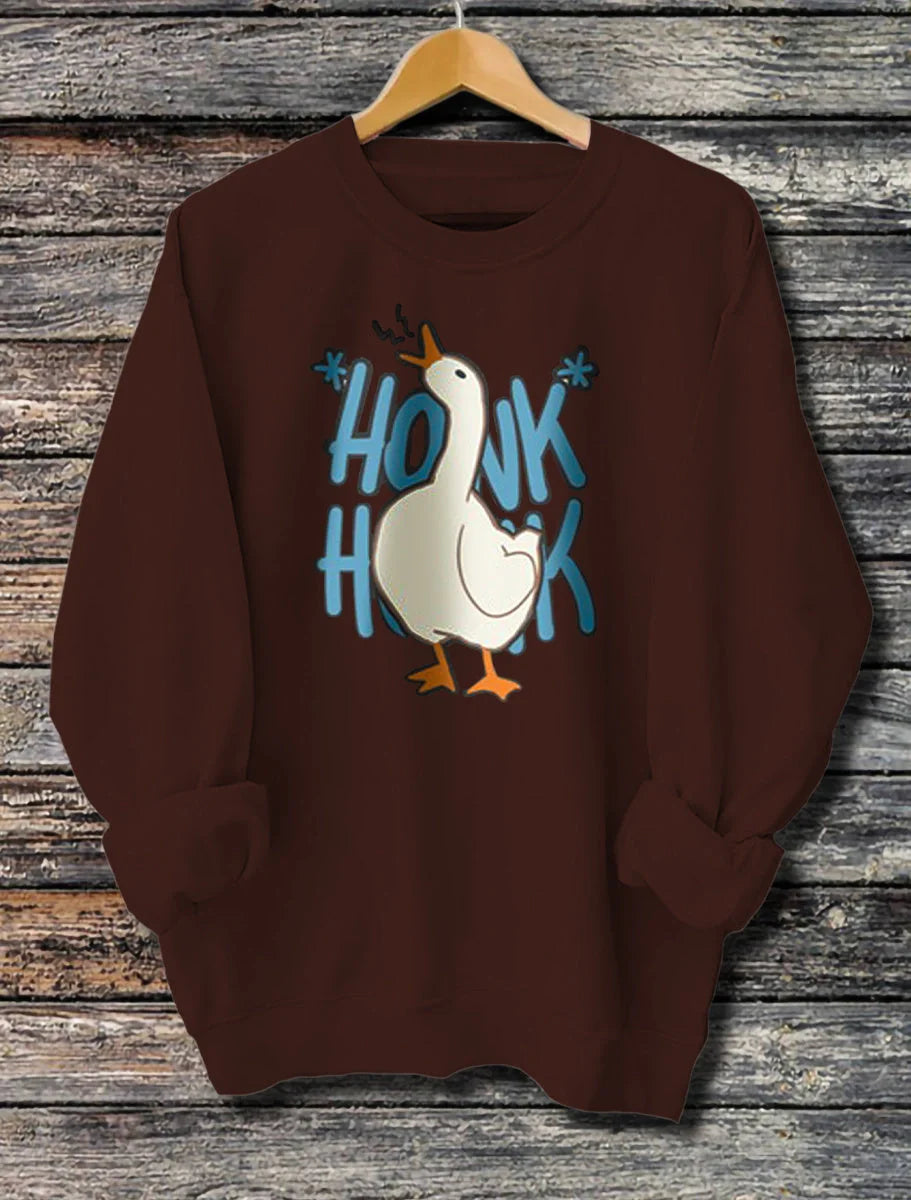 Women's Classic Black Honk Honk Hoodie with a playful graphic print, available in a range of colours and sizes