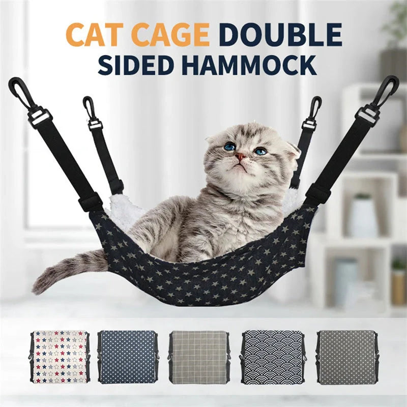 Cosy lamb fleece cat hammock bed in various colours and sizes, perfect for your pet's comfort.