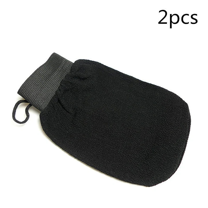 Rayon bath gloves for exfoliation in various colours