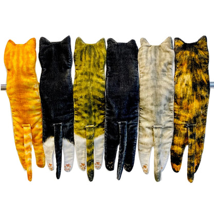 Cat-shaped hand towels in various colors for bathroom and kitchen use