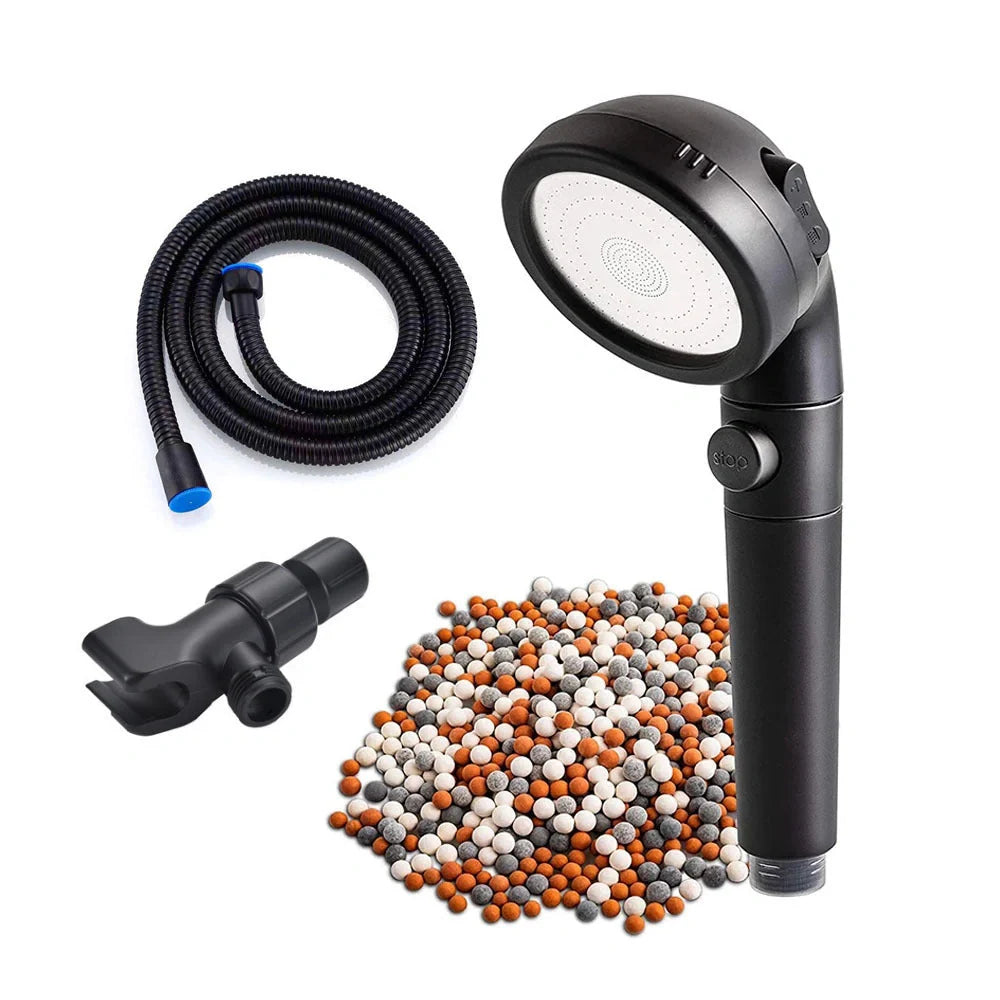 Household Negative Ion Pressurized Shower Head with adjustable modes and water-saving feature