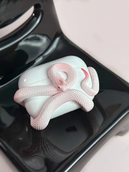 Spooky AirPods Pro case with creepy snake design, offers superior protection for wireless earphones