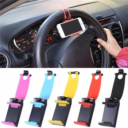 Universal steering wheel phone mount for hands-free smartphone use