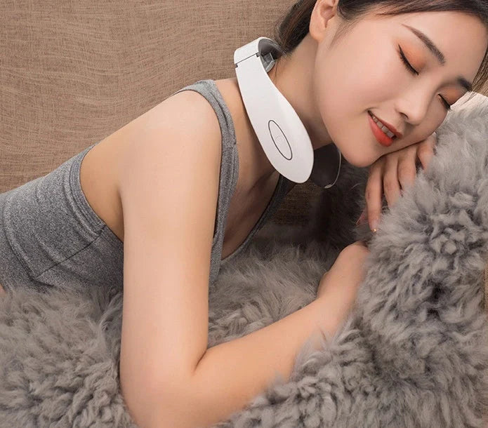 USB Charging Neck Massager with adjustable strength levels for cervical pain relief
