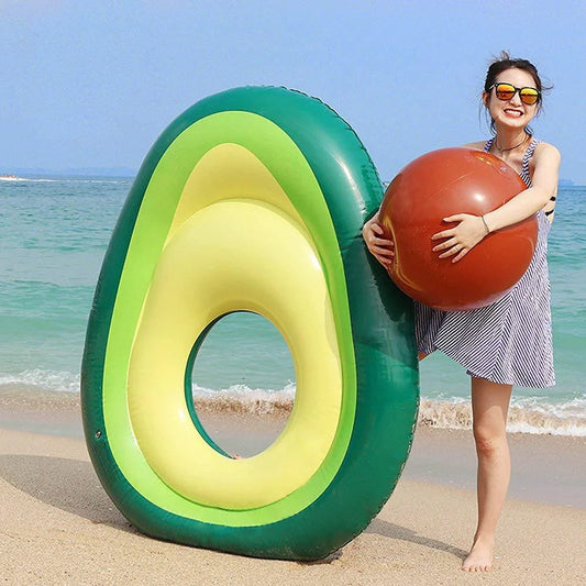 Inflatable Giant Avocado Pool Float for swimming and party fun