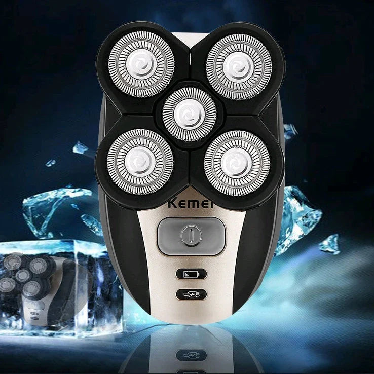 5-in-1 Rechargeable Electric Shaver for Men - Powerful, Versatile Grooming Tool with Waterproof and Easy-Clean Design