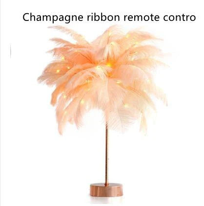 Elegant feather lamp with a vintage-inspired Scandinavian design, featuring adjustable lighting and versatile power options.