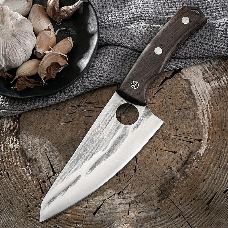 Stainless steel deboning kitchen knife with molybdenum vanadium blade