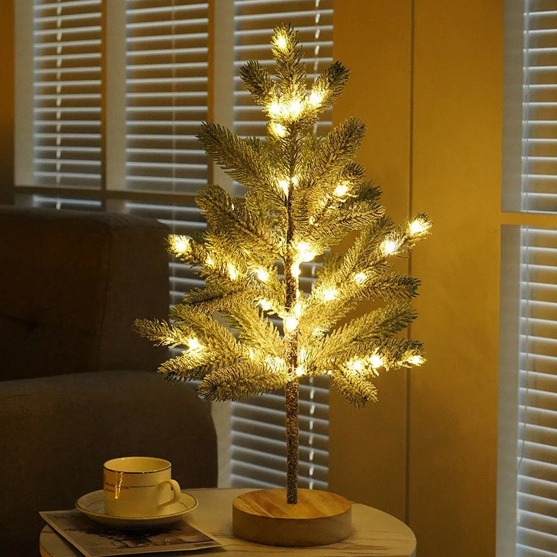 Adjustable LED PineTree Lamp with warm white lights for DIY home decor