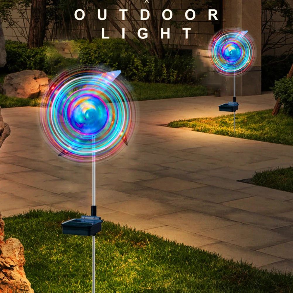 LED Solar Wind Spinner Light for garden and outdoor decoration