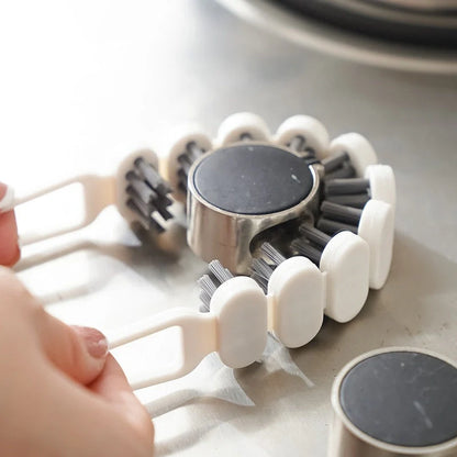 Bendable faucet cleaning brush with white PE/PP bristles for kitchen and bathroom use
