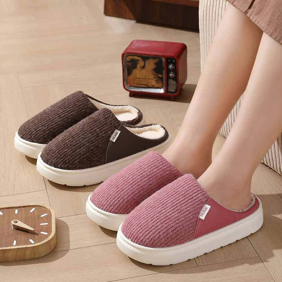 Cosy Plush Bedroom Slippers with Thick Non-Slip Sole for Men and Women