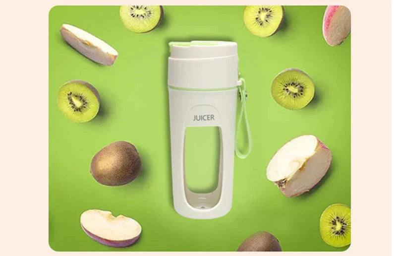 Rechargeable portable blender with USB charging, perfect for outdoor juicing and smoothie making