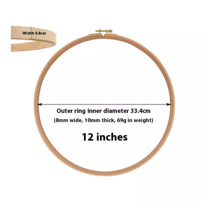 Adjustable Cross Wreath in bamboo for embroidery frames, sizes 4 to 12 inches