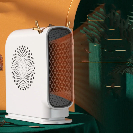 Compact Desktop Heater in Macaron Green, Ivory White, and Maya Yellow for small space warmth