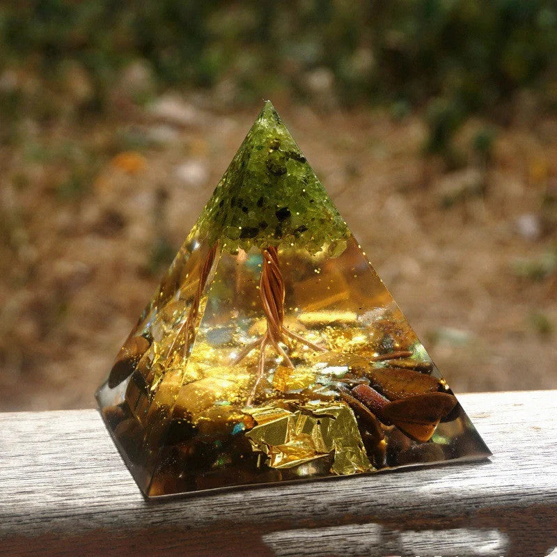 Handcrafted Natural Crystal Pyramid Energy Tower ornament for home decor